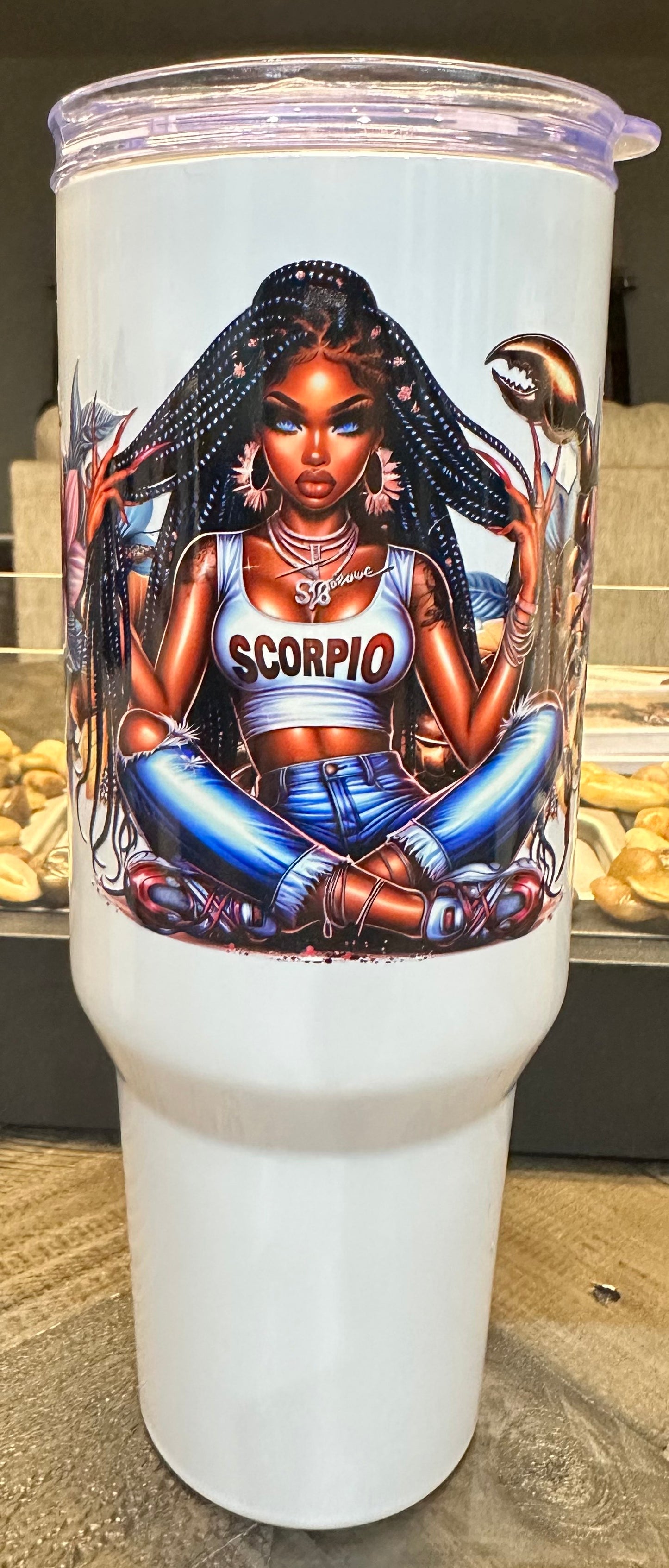 40oz Black Girl Zodiac Tumbler with Handle